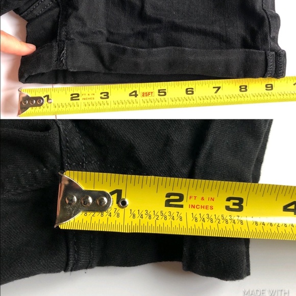LC Cuffed Jean Shorts Size 2 Black Women’s - Picture 11 of 16